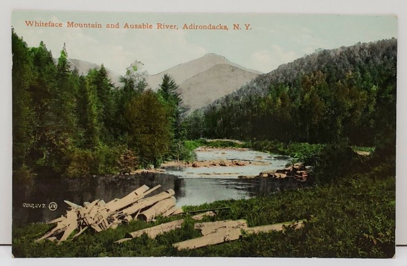 Adirondack NY Whiteface Mountain And Ausable River Postcard B3