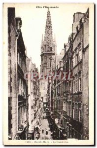 Old Postcard Saint Malo La Grande Rue