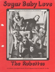 Sugar Baby Love The Rubettes 1970s UK Glam Rock Sheet Music
