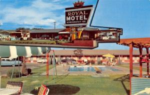 Roswell New Mexico birds eye view Royal Motel and pool vintage pc Z16409 