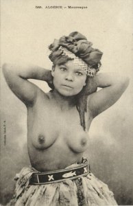 algeria, Beautiful Nude Topless Moorish Woman, Jewelry (1910s) Postcard