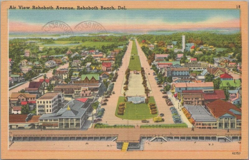 Postcard Air View Rehoboth Avenue Rehoboth Beach DE