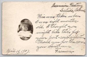 Salida Colorado RPPC Darling Baby Tiny Oval Photo Postcard H21