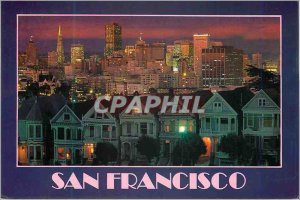 Postcard Modern San Francisco Beautiful Victorian homes line Steiner Street w...