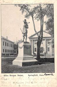 Springfield Massachusetts Miles Morgan Statue Antique Postcard K83939