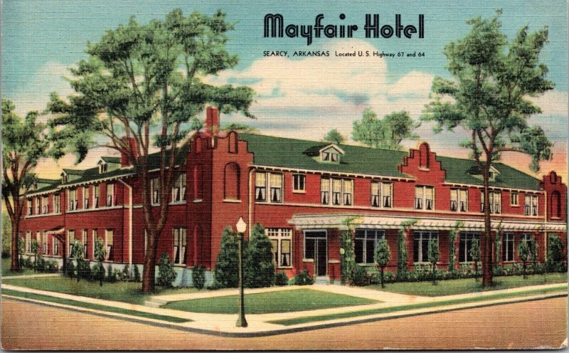 Linen Postcard Mayfair Hotel in Searcy, Arkansas