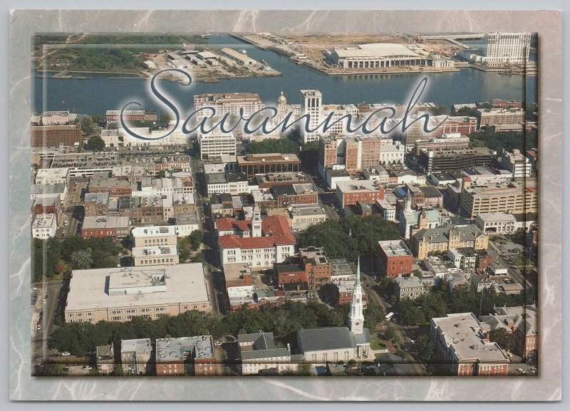 Savannah Georgia~Aerial Photo Of The Historic District~Continental Postcard 