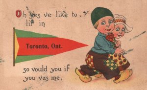 Vintage Postcard 1914 Oh Yes We Like To Live In Toronto Canada So Would You