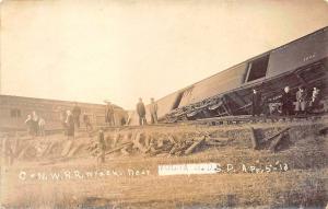 Volga SD C&N. W. Railroad Wreck April 5, 1913 RPPC Postcard