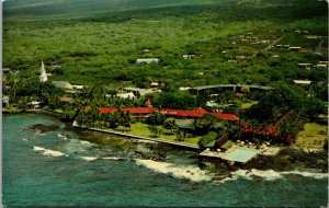 Aerial View Kona Inn, Kailua-Kona, Island of HI Vintage Postcard W50