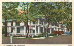 Vintage Postcard Hotel Richards And Maple Avenue Erie Vacationland Lakeside Ohio