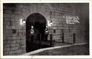 Fort Henry Ontario Canada Inner Court Entrance Sentry BW Cancel WOB Postcard 