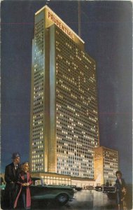 Illinois Chicago Prudential Building 1950s Night automobiles Postcard 22-2665