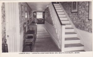 Lower Hall Longfellow's Wayside Inn South Sudbury Massachusetts Real Photo