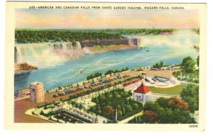 American and Canadian Falls from Oakes Gardens, Niagara Falls, Ontario,