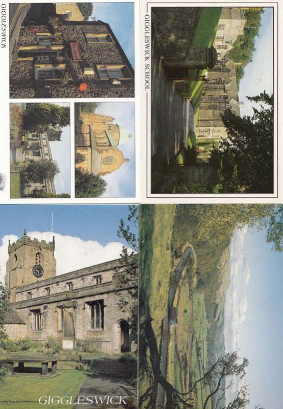 Giggleswick Post Office Church Moors School 4x Postcard s