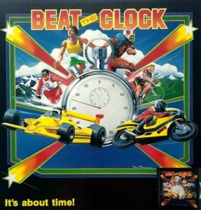 Beat The Clock Pinball Flyer Original 1985 Vintage Flipper Game Artwork Sheet