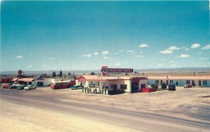 Bliss Idaho 1950s Gas Station Bus Circle Bar Rancho Autos Cafe Postcard 21-12718