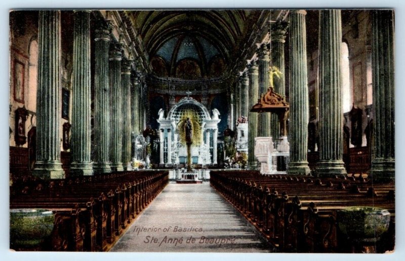 Ste. Anne de Beaupre interior of Basilica CANADA Postcard