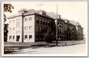 K45/ Salem Oregon RPPC Postcard c1920s High School Building 161