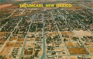 Aerial View Tucumcari New Mexico Baxter Lane Birdseye Postcard 21-2082