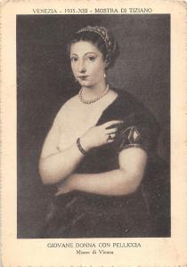 B6985 Sculptures Tiziano Giovane Donna con Pellicia Museo di Vienna