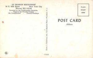 New York City Le Trianon Restaurant Interior View Vintage Postcard J54911