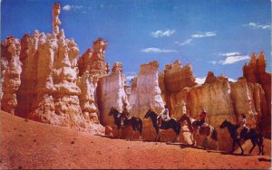 Bryce Canyon National Park Utah Horseback Riders Scenic Chrome Postcard 