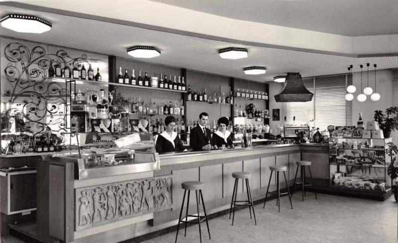 Budoia Italy Allergo de Rene Bar Restaurant Interior Real Photo Postcard J67806