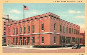 Vintage Postcard 1920's View of U. S. Post Office Building Steubenville Ohio OH