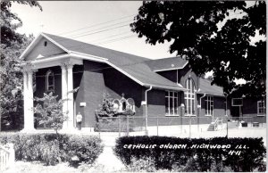 RPPC, Highwood IL Illinois CATHOLIC CHURCH Moraine Township~Lake County Postcard