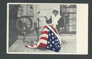 Ca 1903 PPC American Flag In Color By Betsy Ross Embossed Used