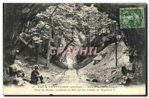 Old Postcard Parc de St Cloud Allee Franche Mountain Bridge Devil