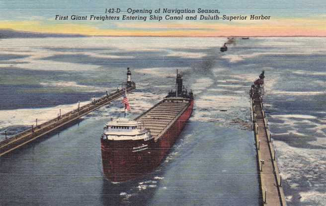 Opening of Navigation Season - Canal at Duluth MN, Minnesota - Linen