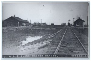 c1960's Wabash Depot Sussey Iowa Vintage Train Depot Station RPPC Photo Postcard