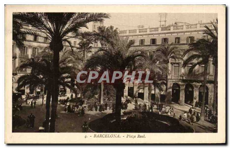 Old Postcard Barcelona Plaza Real