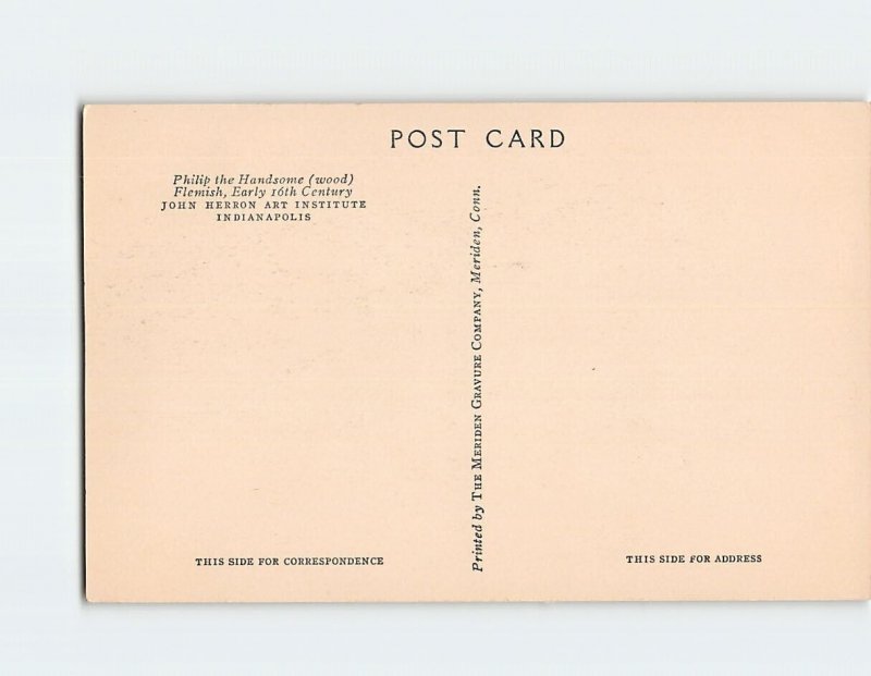 Postcard Philip the Handsome John Herron Art Institute Indianapolis Indiana