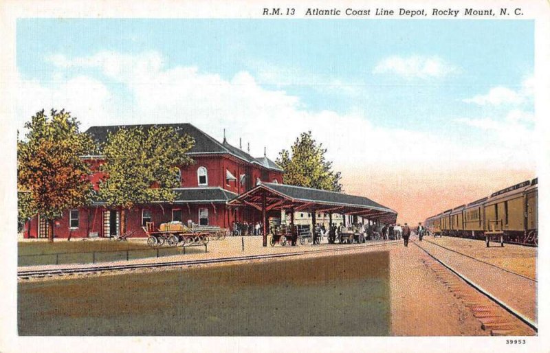 Rocky Mount North Carolina Atlantic Coast Line Depot Train Station PC AA41460