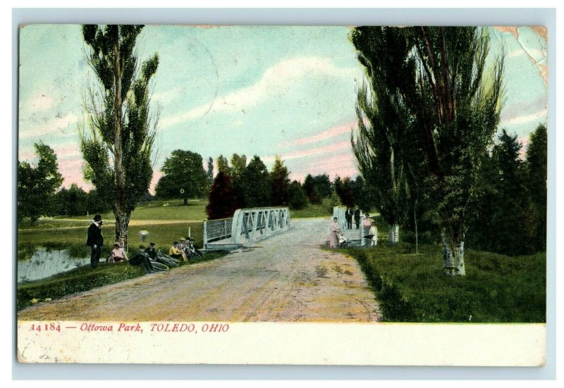 Circa 1905-10 People Bicycle Bridge, Ottawa Park, Toledo, Ohio P11
