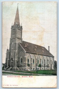 Wadena Minnesota MN Postcard Catholic Church Building Exterior View 1910 Vintage