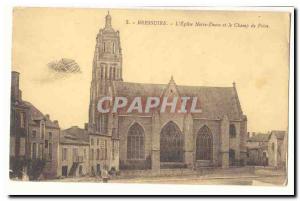 Bressuire Old Postcard L & # 39eglise Notre Dame and the fairground