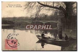 Old Postcard Surroundings of Laval the bridge of Exchange (boat)