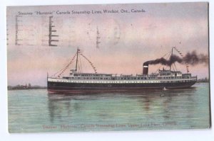 Postcard Ship Steamer Hamonic Canada Steamship Lines Windsor Ontario Canada 1930