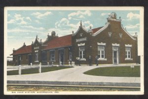 GREENSBURG INDIAND BIG FOUR RAILROAD DEPOT TRAIN STATION VINTAGE POSTCARD