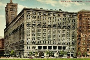 c.1910 Auditorium Hotel Chicago Illinois Vintage Postcard V.O. Hammon