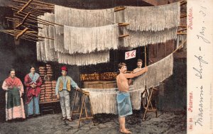 PALERMO SICILY ITALY~PASTIFICIO-MACARONI SHOP~1900s TINTED PHOTO POSTCARD