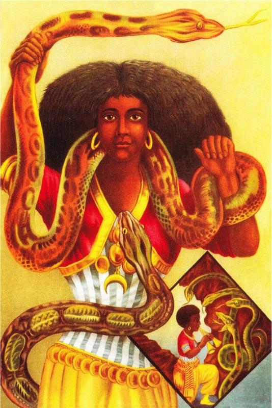 Mami Wata with Snakes African Religion Postcard