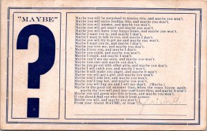 VINTAGE POSTCARD MAYBE?... POETRY NOVELTY CARD MAILED WALNUT GROVE MO 1908
