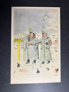 Mint France French WWII Postcard Military Too Cold Comic Cartoon Berlin German