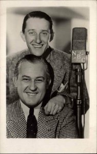 Radio Personalties NBC Mic Microphone GENE & GLENN Boston 1940 RPPC